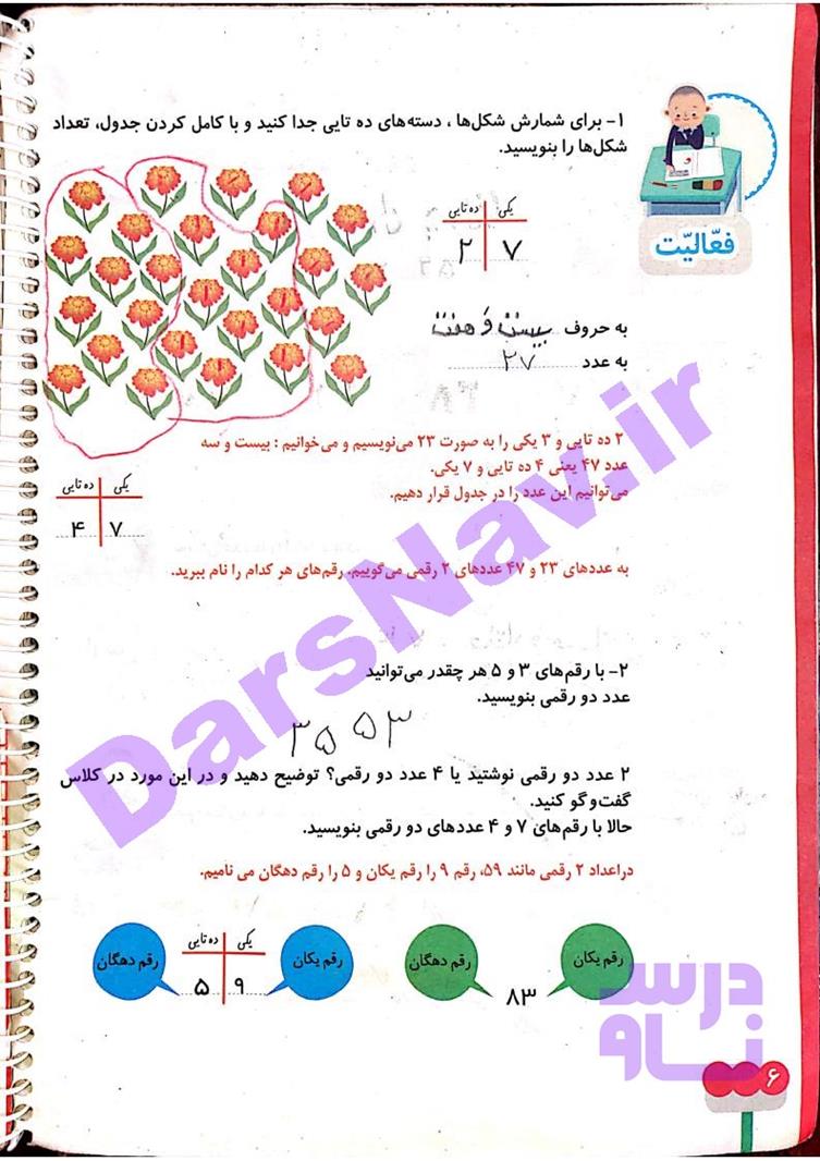 پاسخ فصل یک ریاضی دوم  صفحه 6