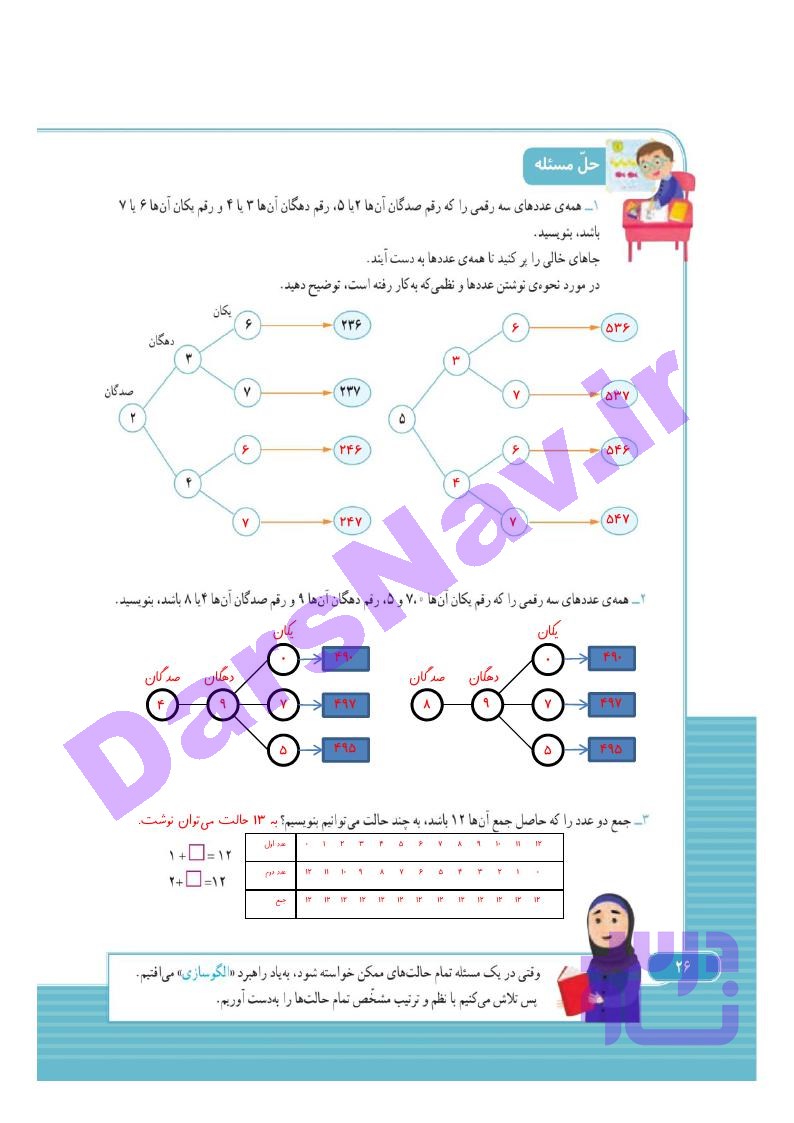 پاسخ فصل 2 ریاضی سوم  صفحه 2