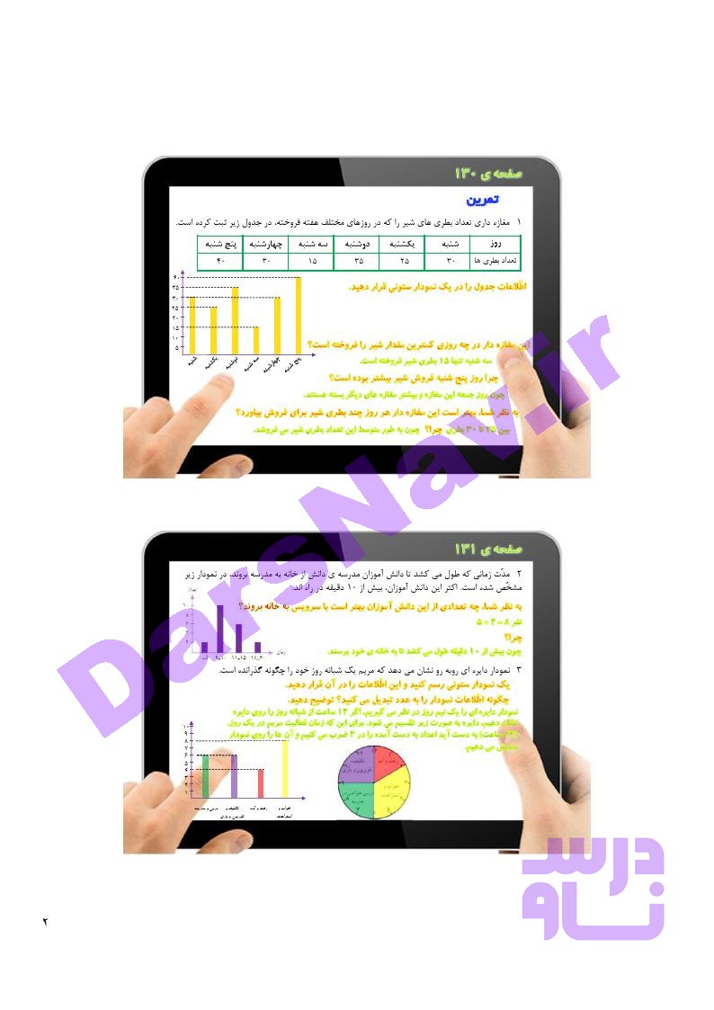 پاسخ فصل هفت ریاضی سوم  صفحه 17