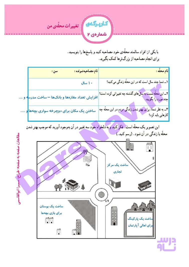 پاسخ درس 2 مطالعات اجتماعی چهارم  صفحه 5