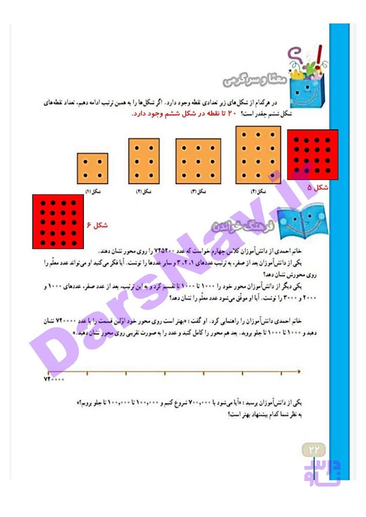 پاسخ فصل یک ریاضی چهارم  صفحه 21