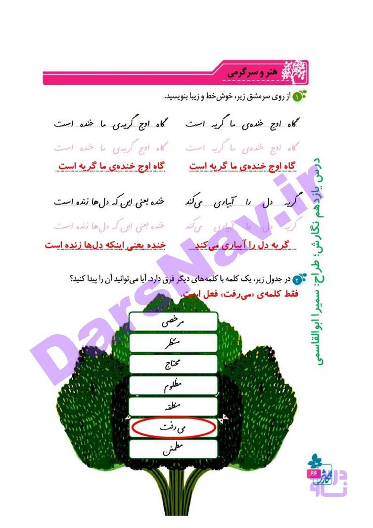 پاسخ درس 11 نگارش چهارم  صفحه 4