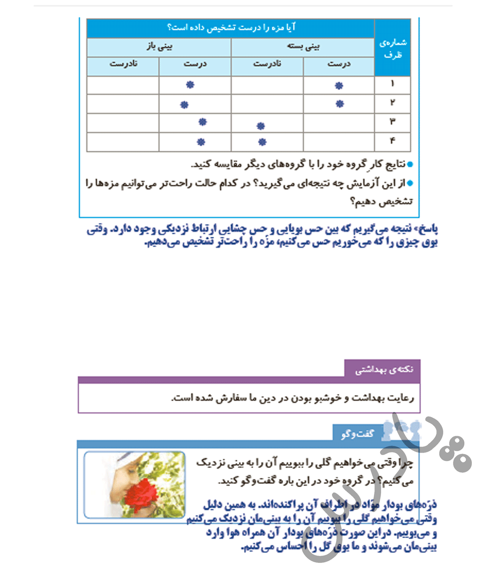 پاسخ درس 7 علوم پنجم  صفحه 3