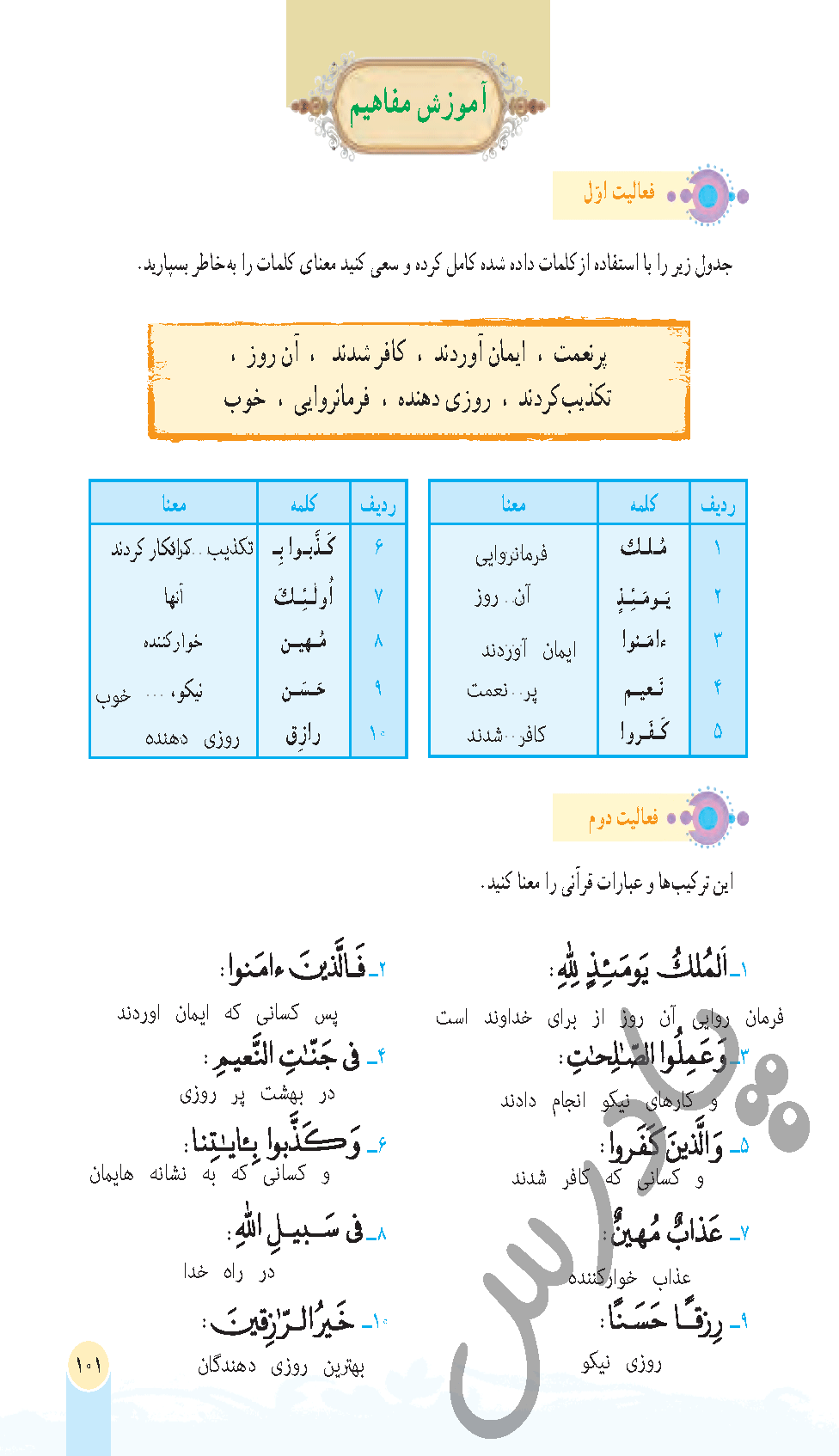 پاسخ درس 11 قرآن هفتم  صفحه 3