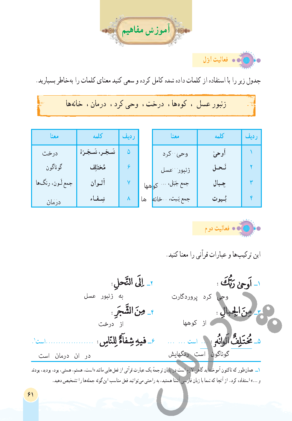 پاسخ درس شش قرآن هفتم  صفحه 3