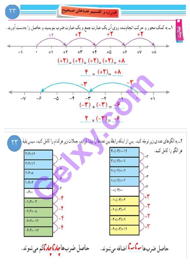 پاسخ فصل دو ریاضی هفتم  صفحه 19