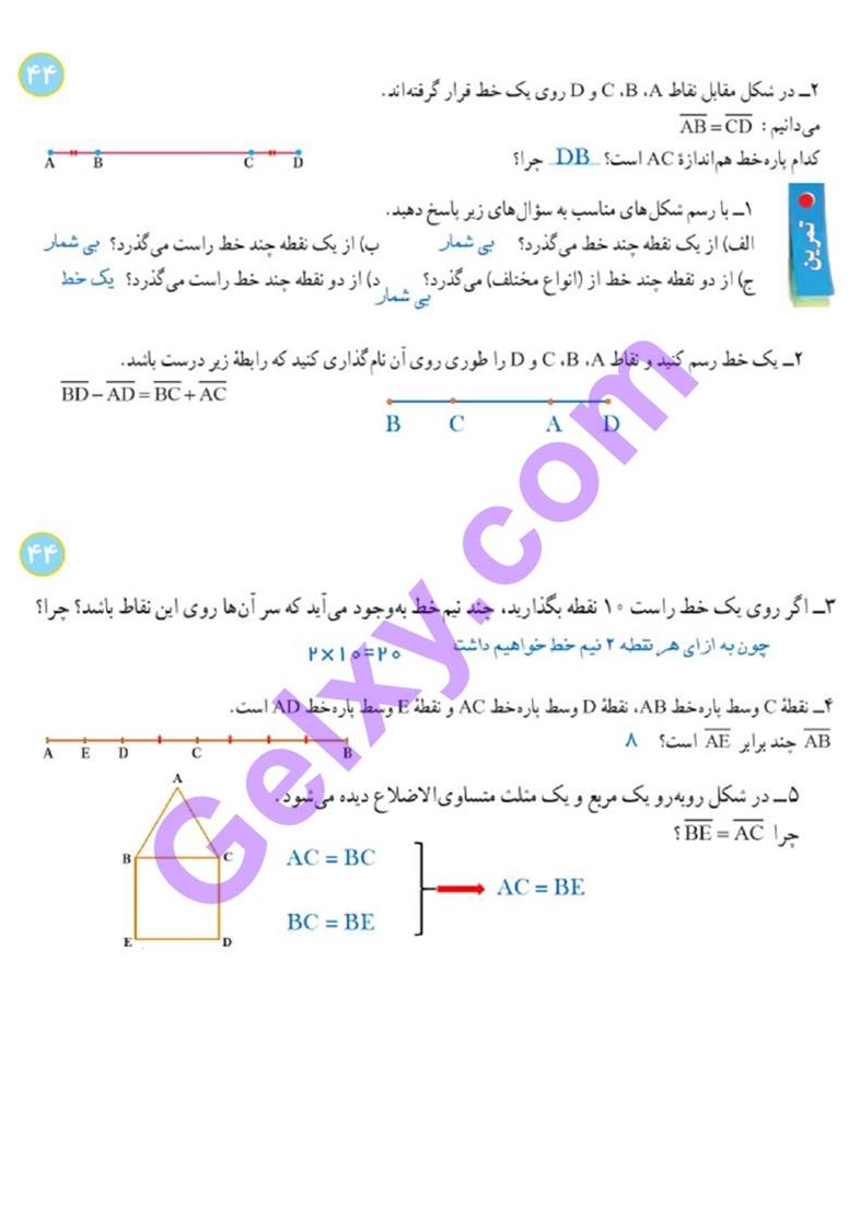 پاسخ فصل 4 ریاضی هفتم  صفحه 5