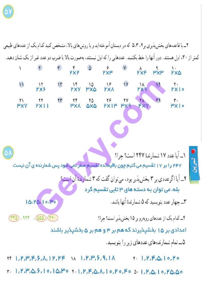 پاسخ فصل 5 ریاضی هفتم  صفحه 4