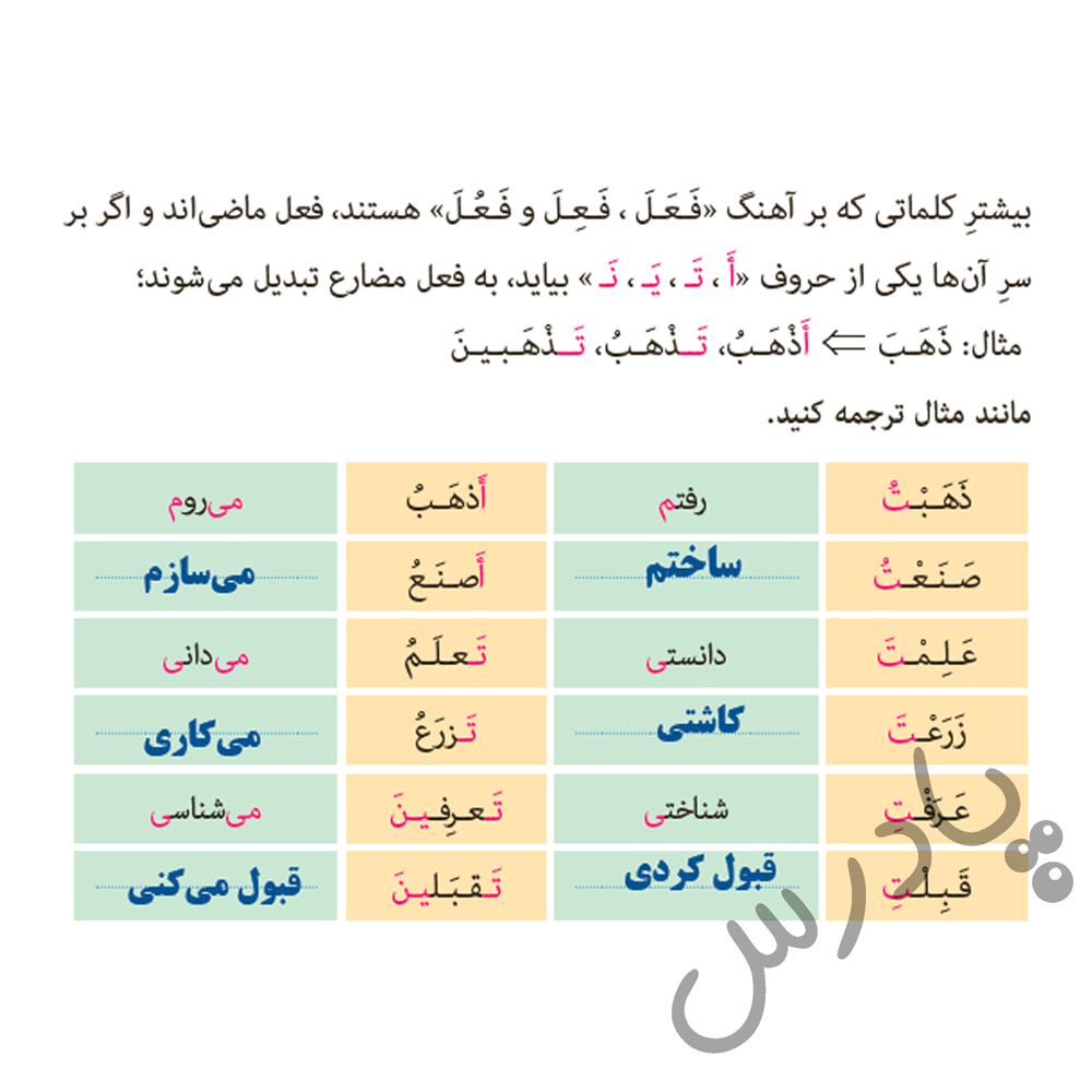 پاسخ درس 2 عربی هشتم  صفحه 7