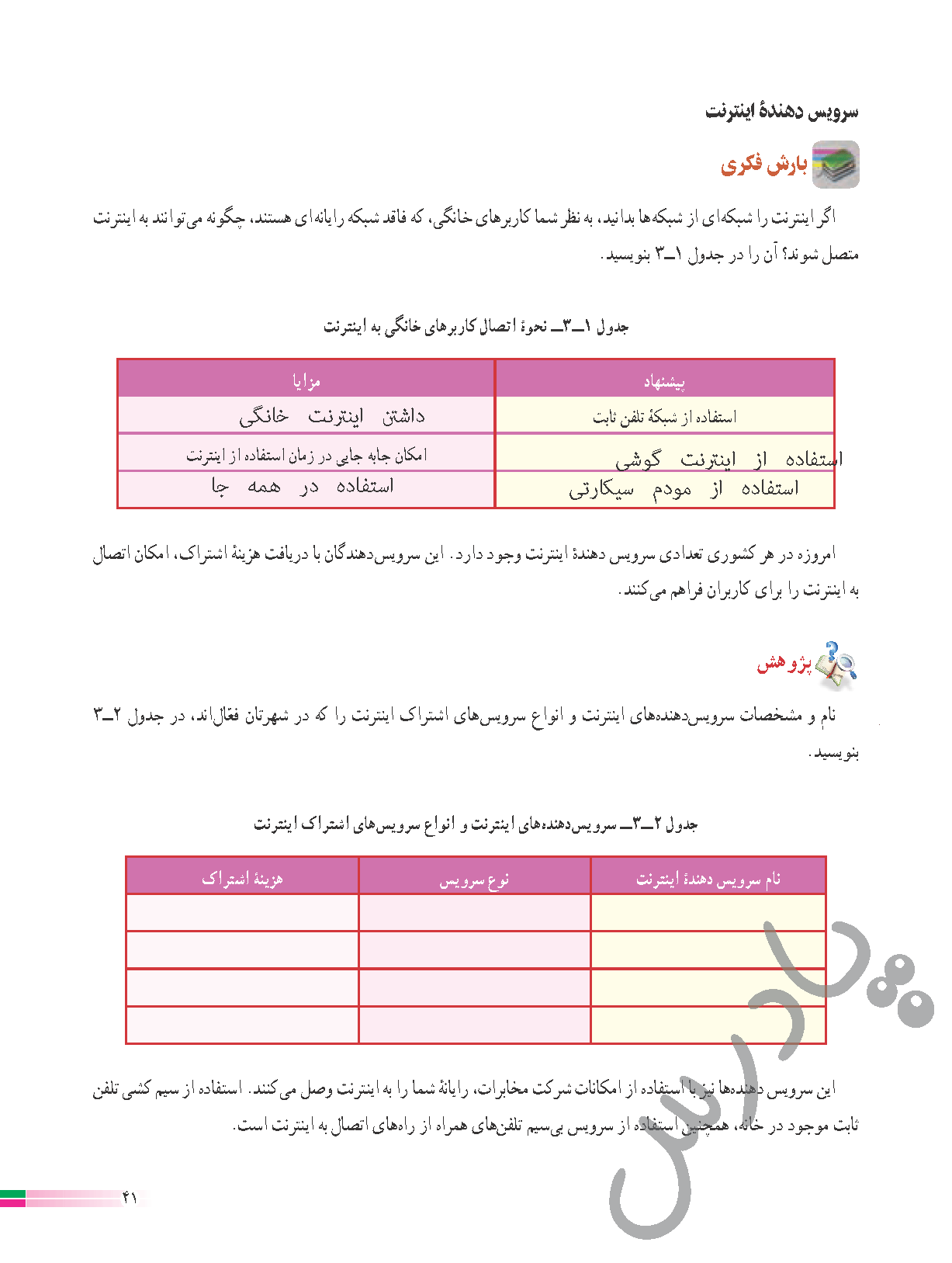 پاسخ پودمان 3 کار و فناوری هشتم  صفحه 1