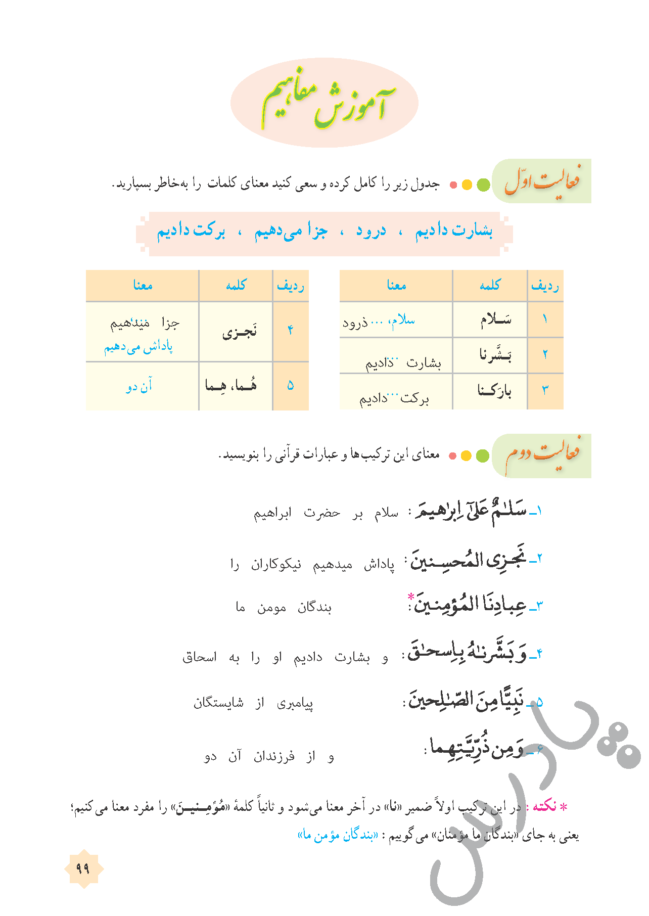 پاسخ درس 10 قرآن هشتم  صفحه 3