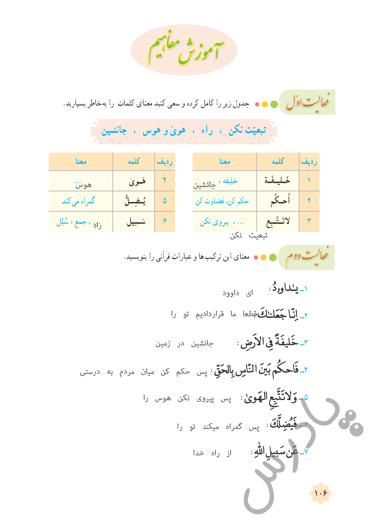 پاسخ درس 11 قرآن هشتم  صفحه 1