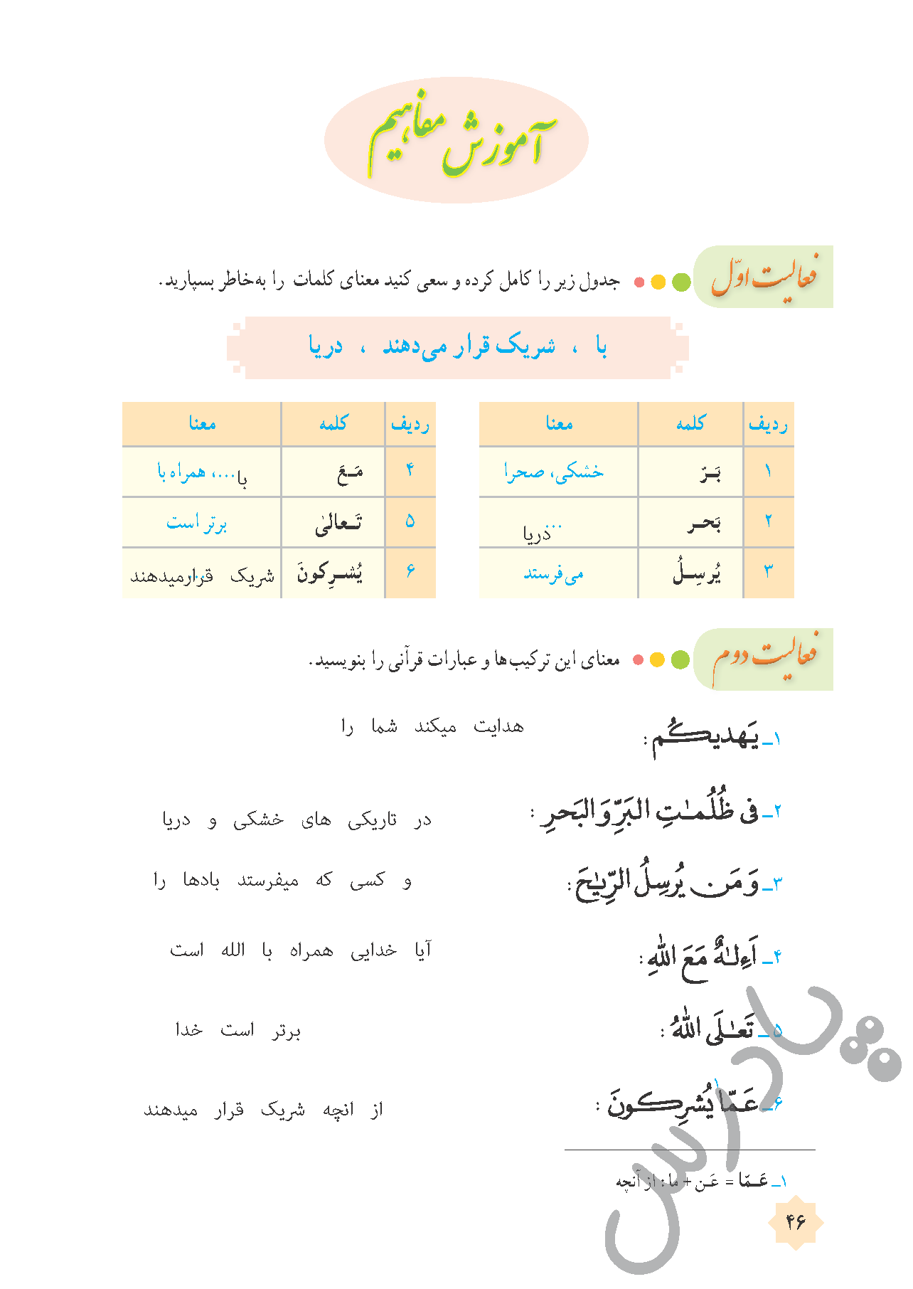پاسخ درس 4 قرآن هشتم  صفحه 3