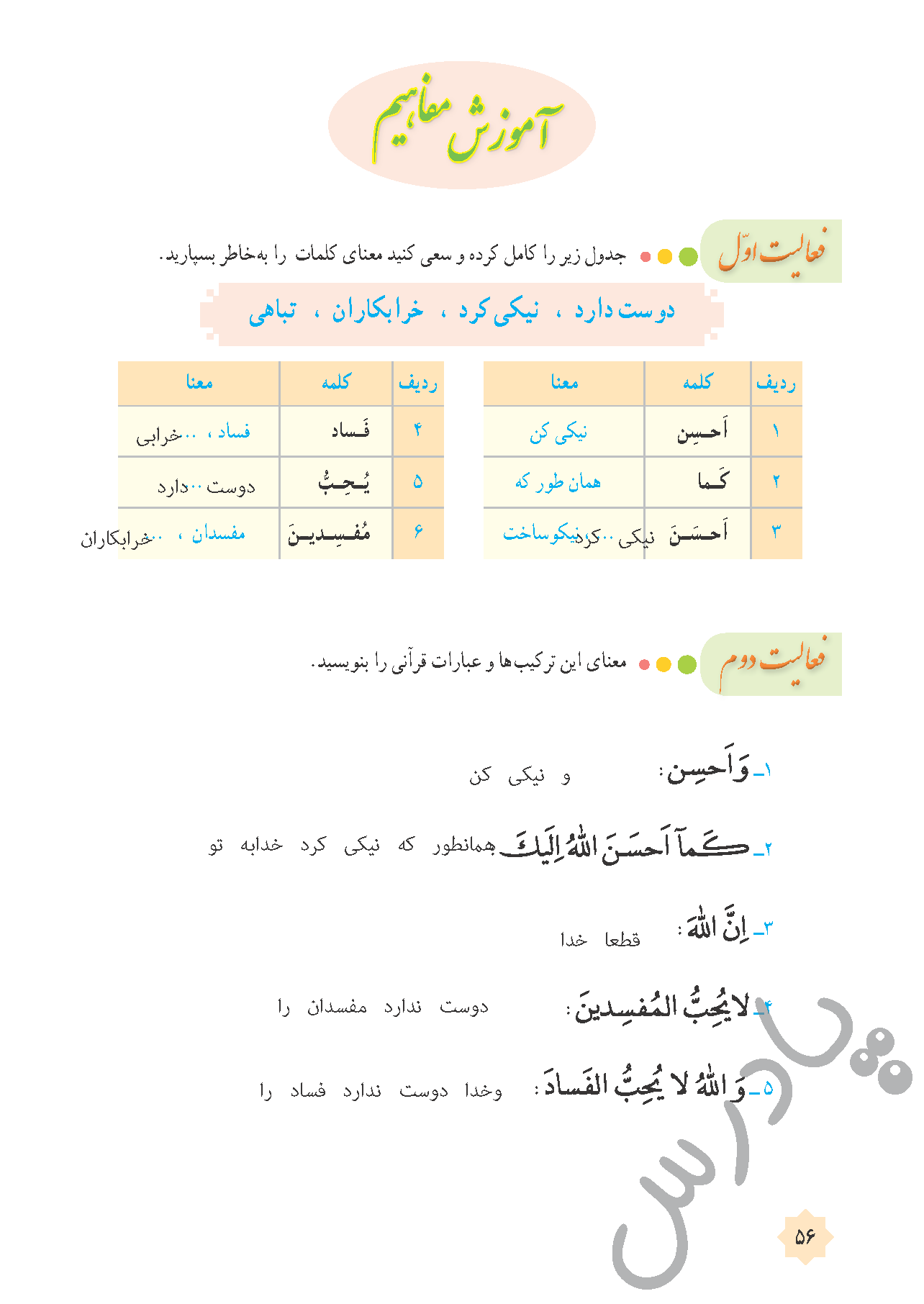 پاسخ درس 5 قرآن هشتم  صفحه 3