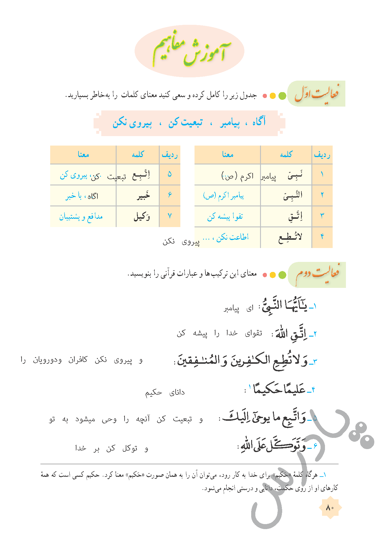 پاسخ درس 8 قرآن هشتم  صفحه 1