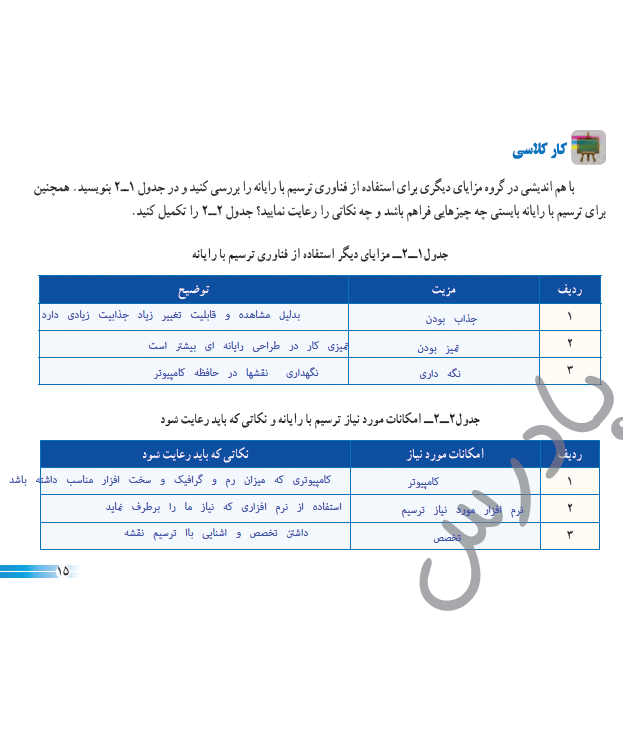 پاسخ پودمان دو کار و فناوری نهم  صفحه 2