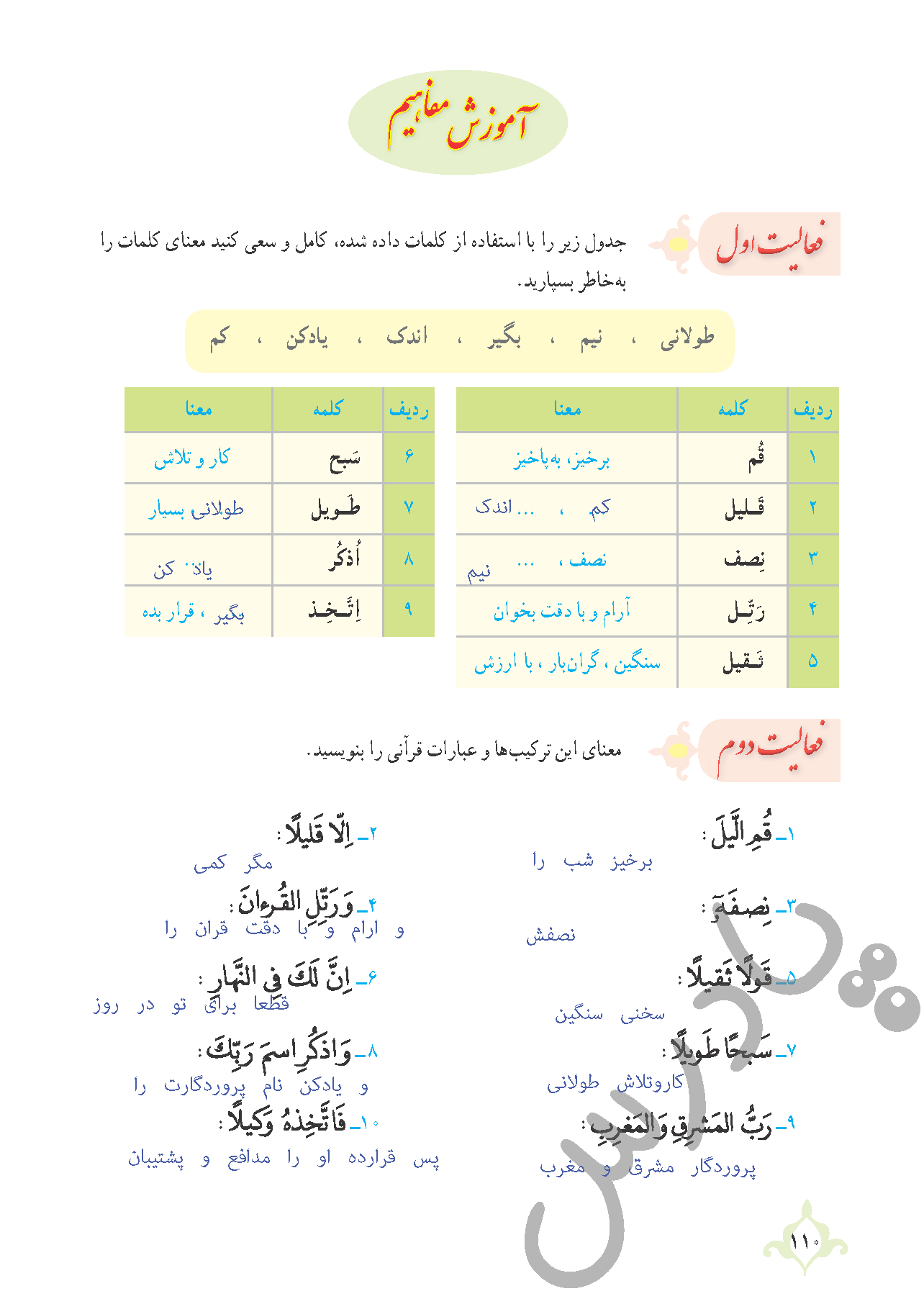 پاسخ درس ده قرآن نهم  صفحه 3