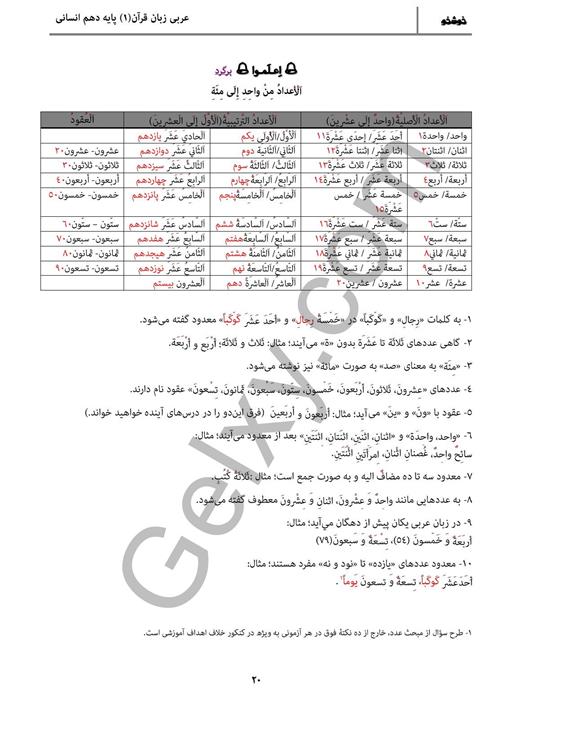 پاسخ درس 2 عربی دهم انسانی صفحه 4