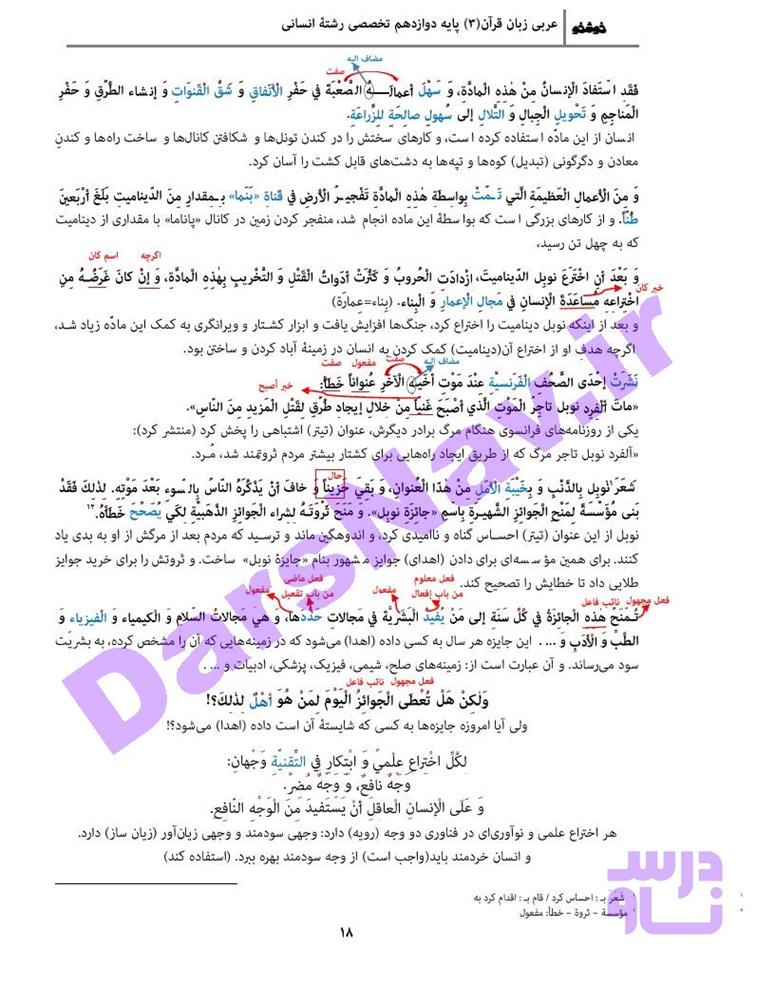 پاسخ درس 2 عربی دوازدهم انسانی صفحه 2