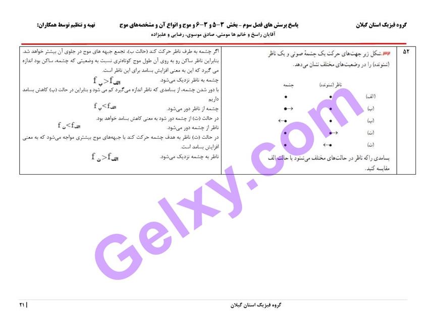 پاسخ فصل 3 فیزیک دوازدهم ریاضی صفحه 21