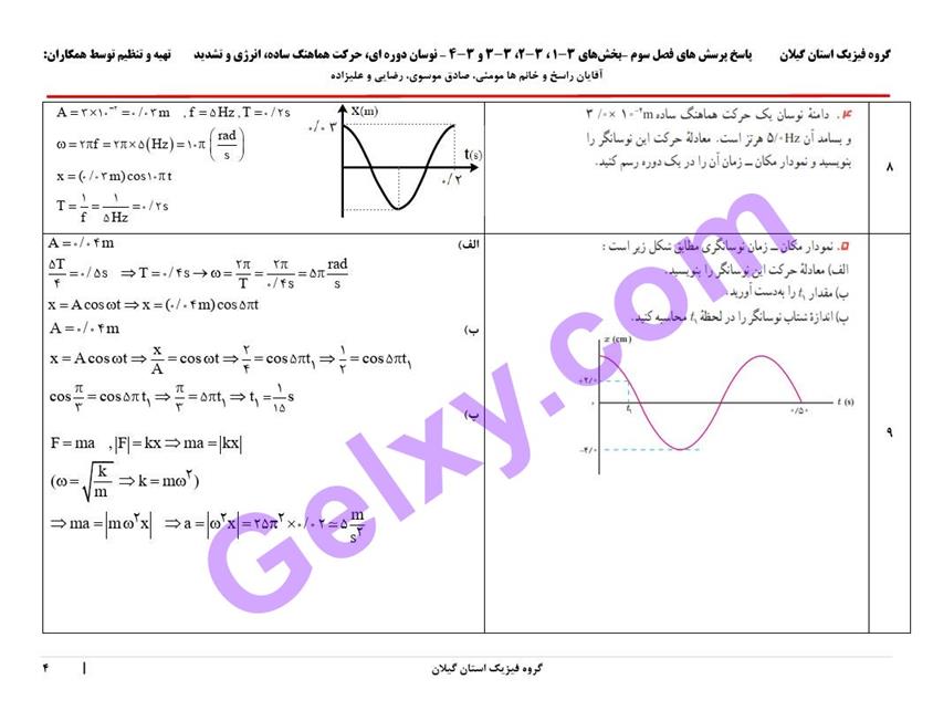 پاسخ فصل 3 فیزیک دوازدهم ریاضی صفحه 4