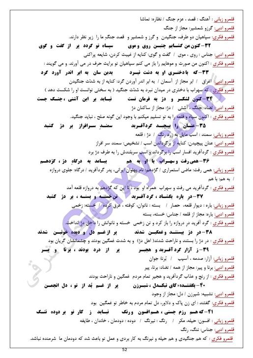 پاسخ درس 13 فارسی دهم صفحه 5