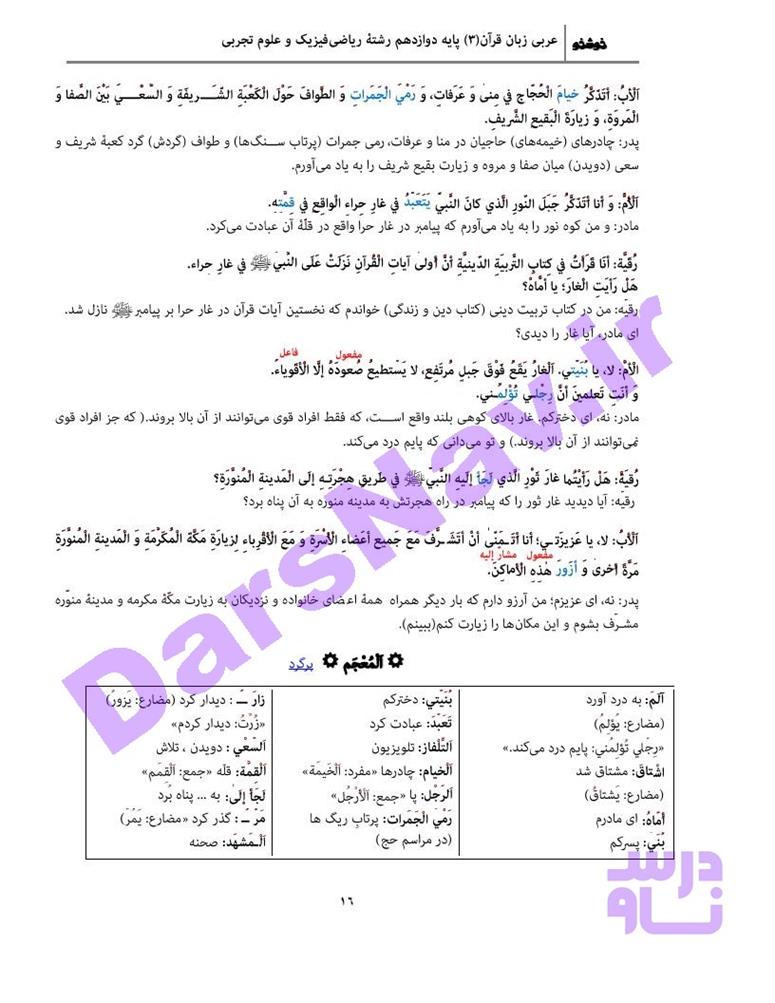 پاسخ درس 2 عربی دوازدهم صفحه 2