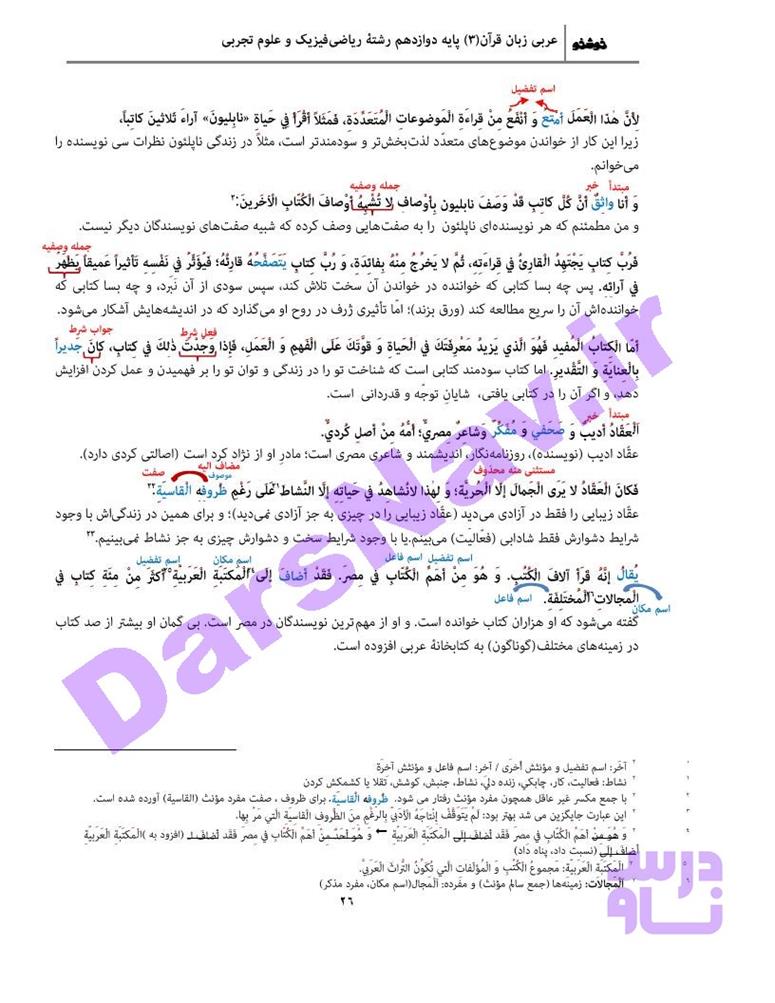 پاسخ درس 3 عربی دوازدهم صفحه 2